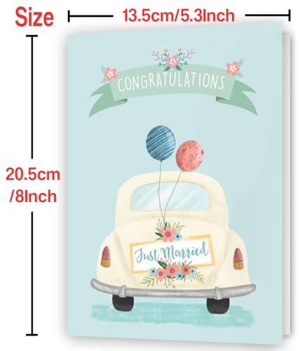 Exquisite Wedding Engagement Card with Envelope | 8x5.3 Inch