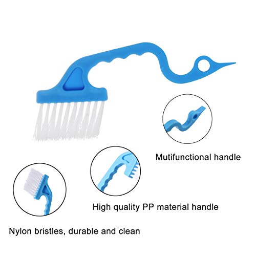 Sky Blue Hand-held Groove Cleaning Brushes - 2pcs for Windows & Doors