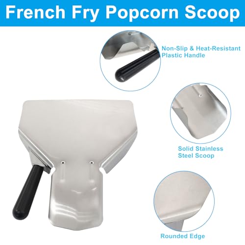 Stainless Steel Popcorn & French Fry Scoop with Right Handle