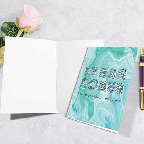 1 Year Sober Card - Funny Sobriety Gift for Him/Her