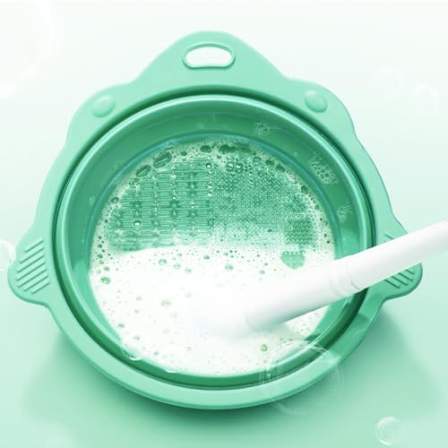 MR LION Silicone Makeup Brush Cleaner Mat and Foldable Bowl Set - Green