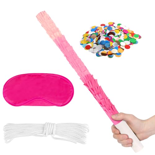 Lemicin 15.75-Inch Pink Piñata Stick Kit with Blindfold and Rope