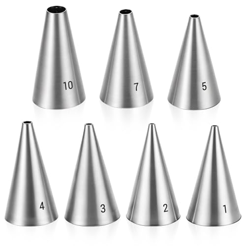 Xinjoduz 7-Piece Stainless Steel Cake Decorating Piping Tips Set