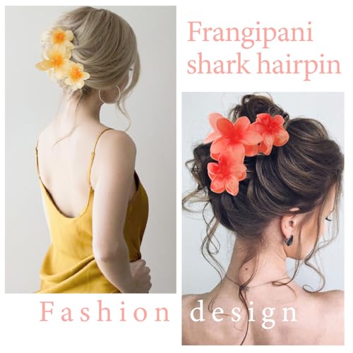JYOUX Hawaiian Floral Hair Claw Clips 4-Piece Anti-Slip Beach Hair Accessories