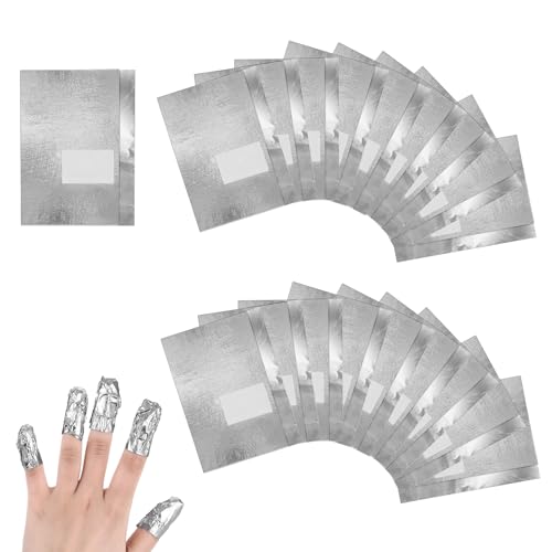 Giantree Nail Polish Remover Foil Wraps with Cotton Pads - 100 Pcs