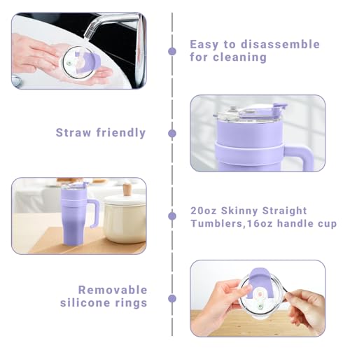 30/40 oz Tumbler Replacement Lids,1pack Spill Proof Straw Lids for YETI,Old Style RTIC,Ozark Trail and More,for Travel Tumblers,Stainless Steel Tumblers,Straw and Sippy Friendly(Purple)