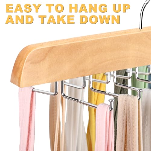 RESOVO Wood Foldable Tank Top & Bra Hanger - Large Capacity 20 Hooks, Closet Organizer