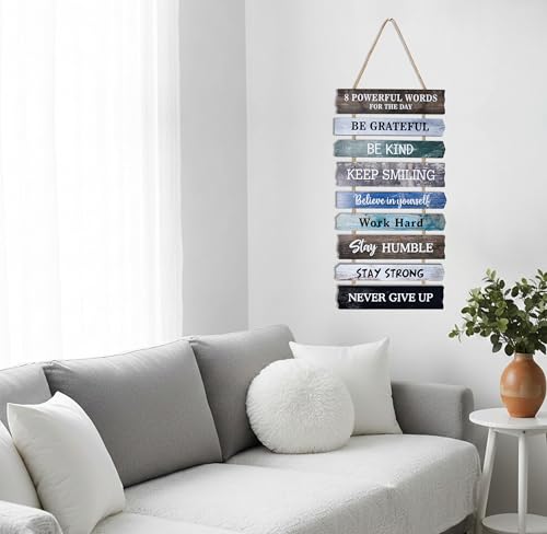 Inspirational Rustic Wooden Wall Sign with Positive Quotes