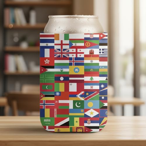 2026 Soccer World Cup Can Cooler with International Flags