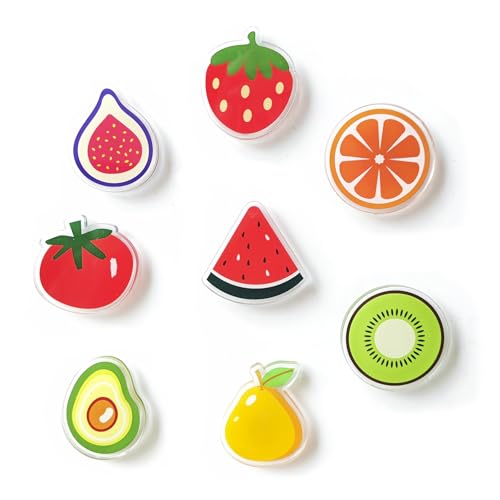 Janvelle 8-Piece Fruit Party Fridge Magnet Set - Cute Decorative Food Magnets