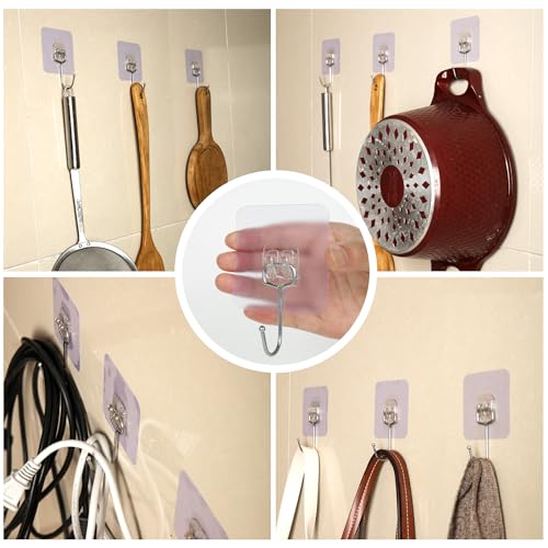 10-Pack Heavy Duty Adhesive Hooks for Towel & Coat Hanging