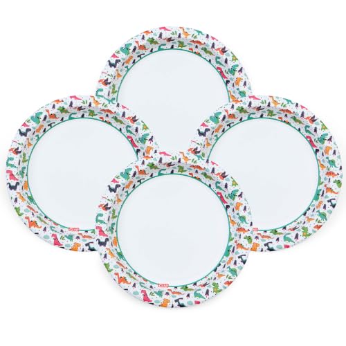 Glad Dinosaur Disposable Paper Plates, 8.5 Inch, Multicolor - 26 Count