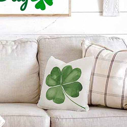 GEEORY St. Patrick's Day Pillow Covers 16x16 (Set of 4) - Lucky Shamrock Decor