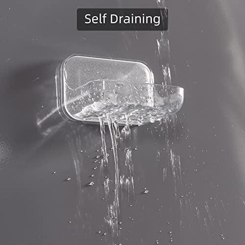 Ettori Adhesive Soap Dish Holder for Shower and Kitchen – 2 Pack