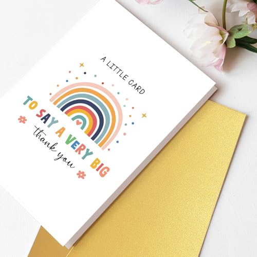 Goroar Cute Thank You Card with Rainbow Design - 5.3x8 Inches