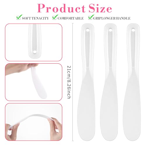 Abeillo 10 Pcs Plastic Cosmetic Spatulas 8.26 Inch Face Mask Applicator