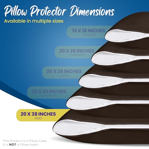 Utopia Bedding Waterproof Pillow Protectors King Size (Set of 4) - Brown