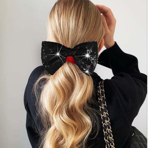 CAKURE Satin Bow Hair Scrunchies Elastic Ponytail Holder Hair Ties
