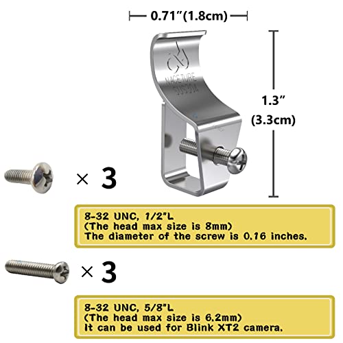 NACETURE Vinyl Siding Hooks - 6 Pack Stainless Steel Clips for Outdoor Decor & Security Cameras