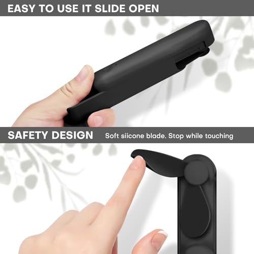 Nezylaf Mini Handheld Fan with Power Bank - Black Portable Fan