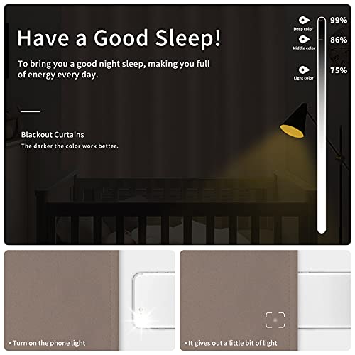Easy-Going Blackout Curtains 2 Panels Camel 42x63 in Thermal Grommet Room Darkening