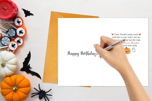 Funny I Love You Pumpkin Halloween Card with Envelope for Him and Her