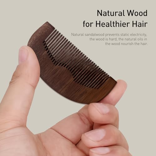Kootinn Wooden Beard Comb Anti-Static Pocket-Sized for Oils and Balms