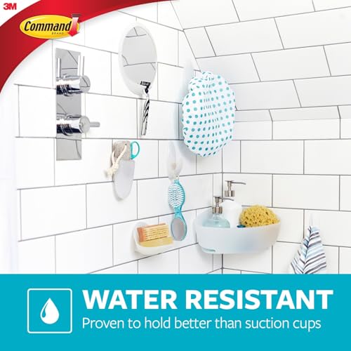 Command Caddy Hanger Pack of 4 - Waterproof Bathroom Organization Hooks with 2 Large Strips