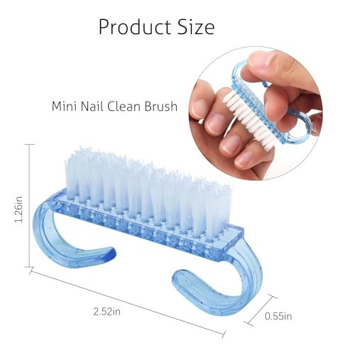 Mekupeu 4 Pcs Mini Handle Grip Nail Brushes for Fingernails and Toes