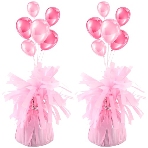 2 Pcs Metallic Balloon Weights Anchor for Helium Balloons Heavy Table Decorations Light Pink
