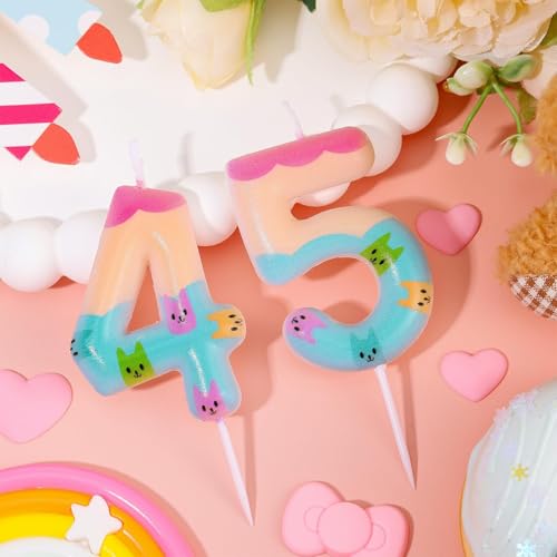 Czlotyh Number 5 Cat Doll House Cake Topper for Birthday Party