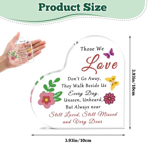Heart-Shaped Memorial Acrylic Desk Sign for Sympathy Gifts
