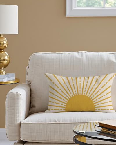 PANDICORN Sunshine Sun Throw Pillow Cover 12x20 Inch - Yellow