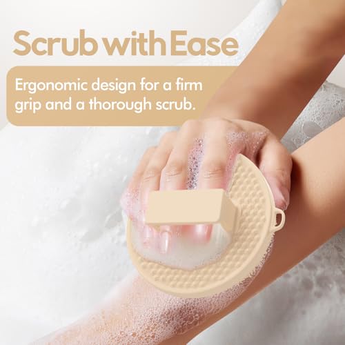 Zennow Silicone Body Scrubber - Gentle Exfoliating Shower Loofah