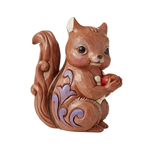 Enesco Jim Shore Heartwood Creek Chipmunk Holding a Nut Miniature Figurine, 3.75 Inch, Multicolor