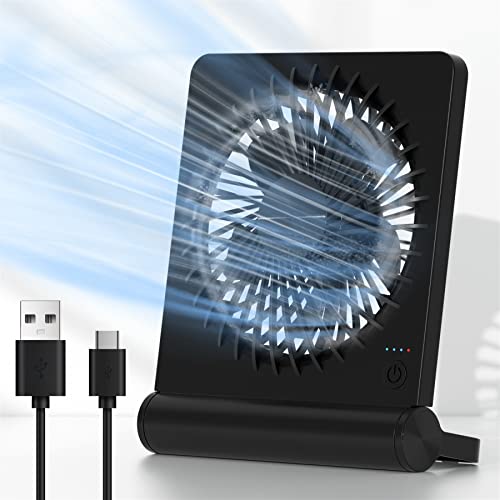 JOSTRY 6.8" USB Desk Fan - Ultra Quiet 3-Speed Personal Fan, Dark Black