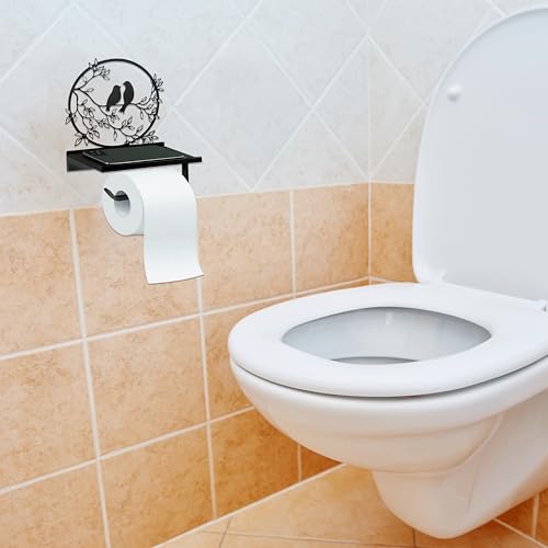 Bird Branch Toilet Paper Holder - Whimsical Metal Bathroom Decor