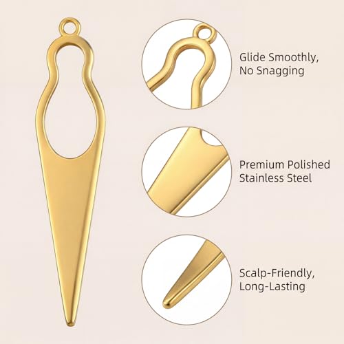Tucnoeu 8pcs Interlocking Tool for Locs, Sisterlock Retighten Tool Bent-Hook Needle