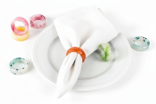Napkin Rings Holder or Party Decoration, Dinning Table, Everyday, Family Gatherings - A Great Tabletop Décor (Multi, Pack of 12)