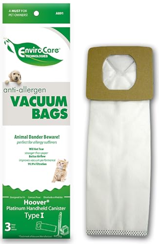 EnviroCare Hoover Type I Vacuum Cleaner Dust Bags - 3 Pack