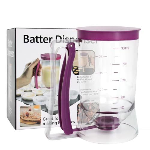 YOUOIVIA Pancake Batter Dispenser with Squeeze Handle - 4 Cup Capacity