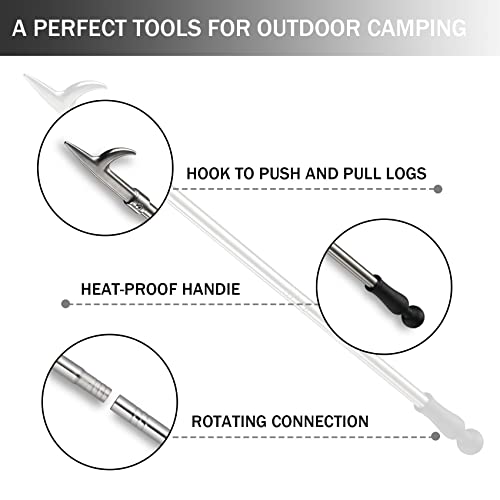 BeBecome 31'' Heavy Duty Fireplace Poker for Outdoor Fire Pit