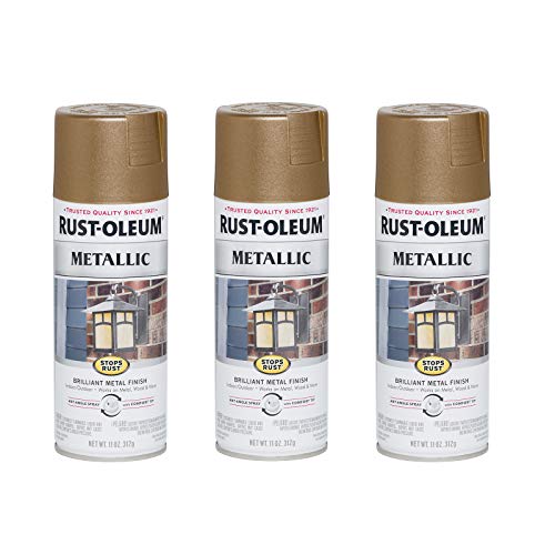 Rust-Oleum Stops Rust Metallic Spray Paint, Antique Brass - 11 oz (Pack of 3)