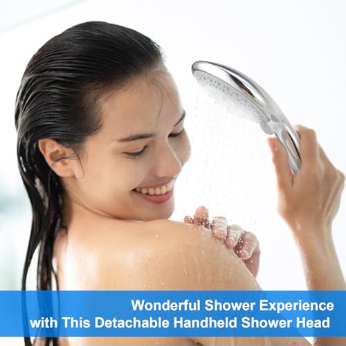 High Pressure Handheld Shower Head with 5 Functions & 4.7 ft Hose