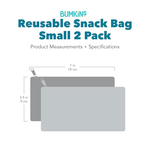 Bumkins Reusable Snack Bags - Waterproof Fabric, 2-Pack Winnie the Pooh