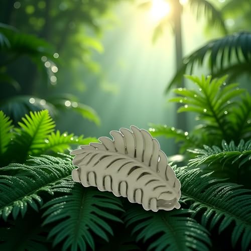 Cauaoa Green Leaf Large Hair Claw Clip - 3.5 Inch Non-Slip Banana Clamp