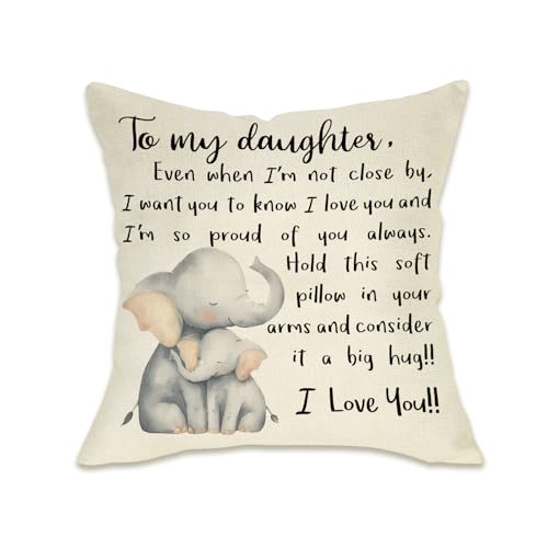 To My Daughter Decorative Throw Pillow Cover - 18" x 18"