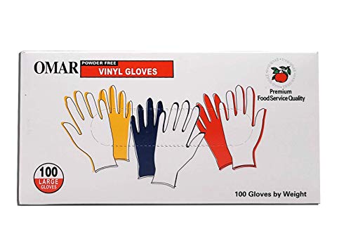 Omar Powder-Free Clear Vinyl Gloves - 100 Count Disposable