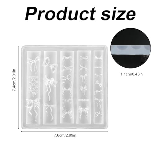Sinbana 3D Silicone Bow Nail Art Mold - Bow-Knot Manicure Stencil Template