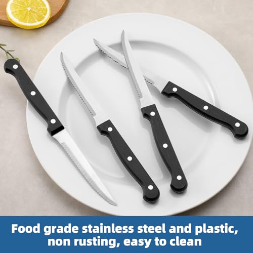 WISKEMA 8-Piece Steak Knife Set - High-Carbon Stainless Steel